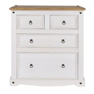 Consett Chest Of Drawers In White Washed Wax With Four Drawers