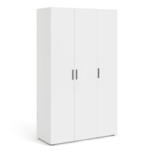 Perkin Wooden Wardrobe With 3 Doors In White