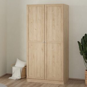 Bensalem Wooden Wardrobe With 2 Doors In Oak