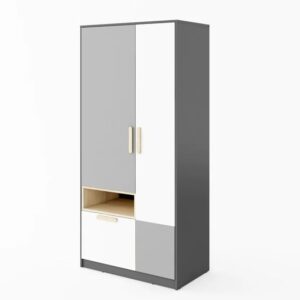 Pearl Kids Wooden Wardrobe With 2 Doors In Graphite