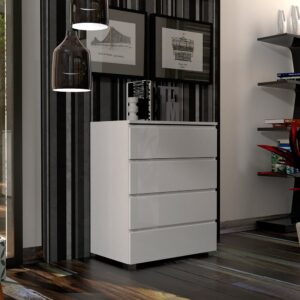 Selene High Gloss Chest Of 4 Drawers In White