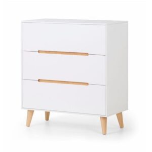 Abrina Chest Of Drawers In Matt White And Oak