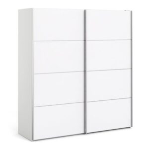 Dcap Wooden Large Wardrobe With 2 Sliding Doors In White