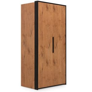 Logan Wooden Wardrobe Right With 1 Folding Door In Lancelot Oak