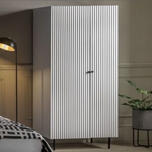 Bienne Wooden Wardrobe With 2 Doors In White