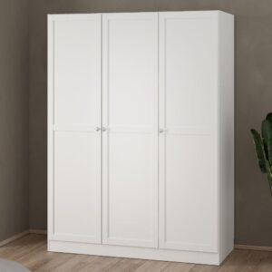 Burbank Wooden Wardrobe With 3 Doors In White