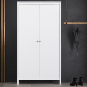 Macron Wooden Wardrobe With 2 Doors In White